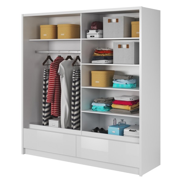 Шафа-купе Aria II 200 з дзеркалом і висувними ящиками