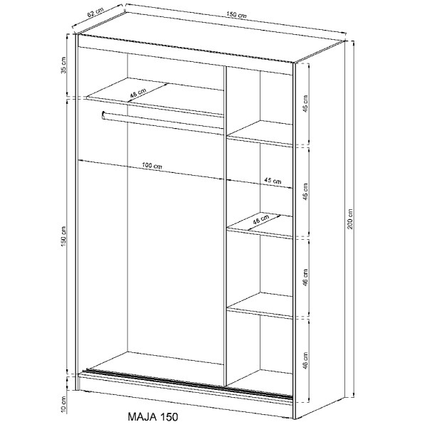 Шафа-купе з дзеркалом Maja I 150 - Купити в Києві, Львові, Харкові
