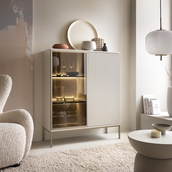 Вітрина дводверна скляна з освітленням Sento WT104 2PKT LED