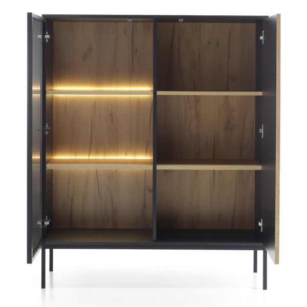 Вітрина дводверна скляна з освітленням Sento WT104 2PKT LED