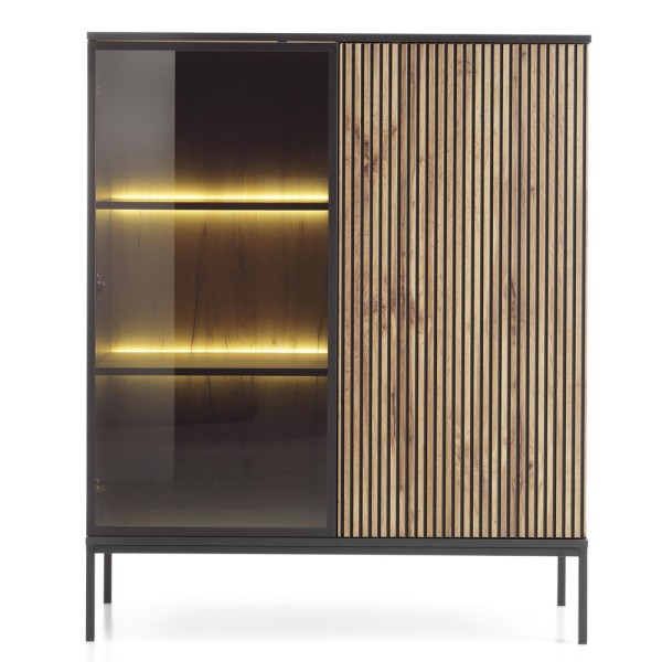 Вітрина дводверна скляна з освітленням Sento WT104 2PKT LED