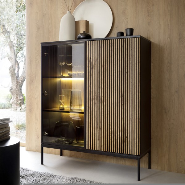 Вітрина дводверна скляна з освітленням Sento WT104 2PKT LED