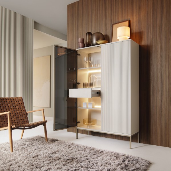 Вітрина дводверна скляна з освітленням Sento WTSZ104 3PKT LED