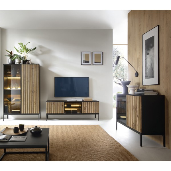 Вітрина дводверна скляна з освітленням Sento WTSZ104 3PKT LED