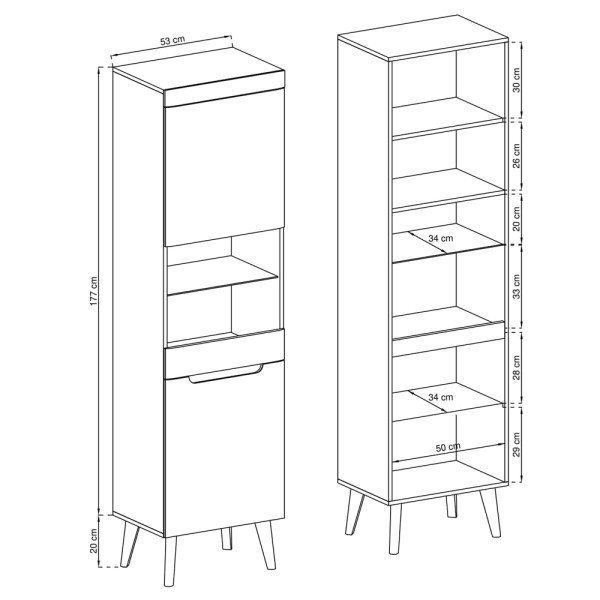 Вітрина Nordi NWT53 – стильне рішення для вашої вітальні