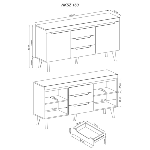 Комод Nordi NKSZ160 – стиль та функціональність для вашої оселі