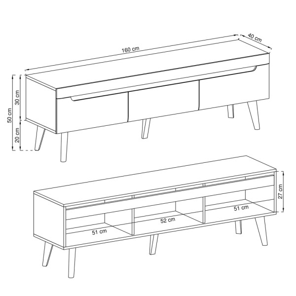 Тумба TV Nordi NRTV160 — стильна та функціональна для вашої вітальні