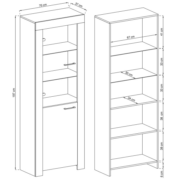 Вітрина Sky SWT70 - Сучасна скандинавська вітрина для вашої вітальні