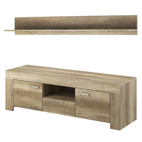 Тумба TV Sky SRTV155 та полиця настінна Sky P155 – Меблі для вітальні в скандинавському стилі