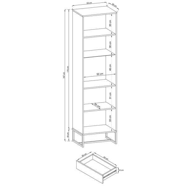 Вітрина висока Dark DWT53 для стильного інтер'єру