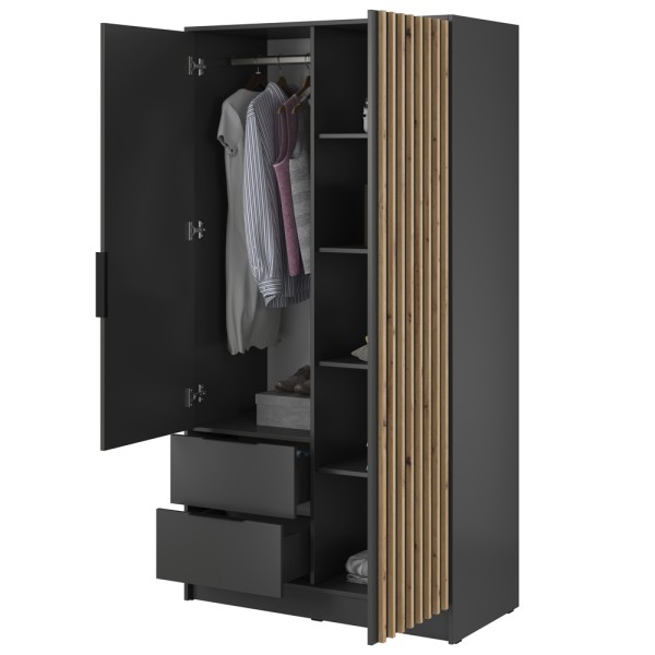 Шафа дводверна з дзеркалом і шухлядами Nelly 2D