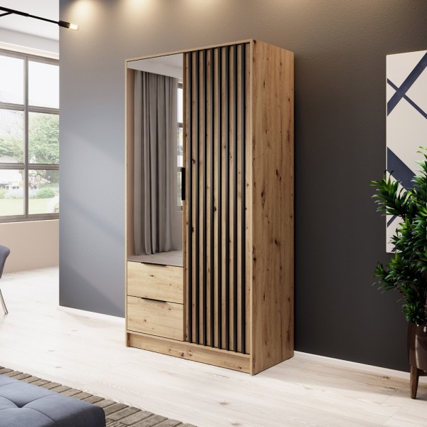 Шафа дводверна з дзеркалом і шухлядами Nelly 2D