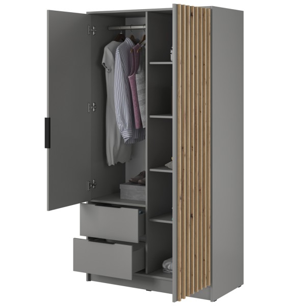 Шафа дводверна з дзеркалом і шухлядами Nelly 2D