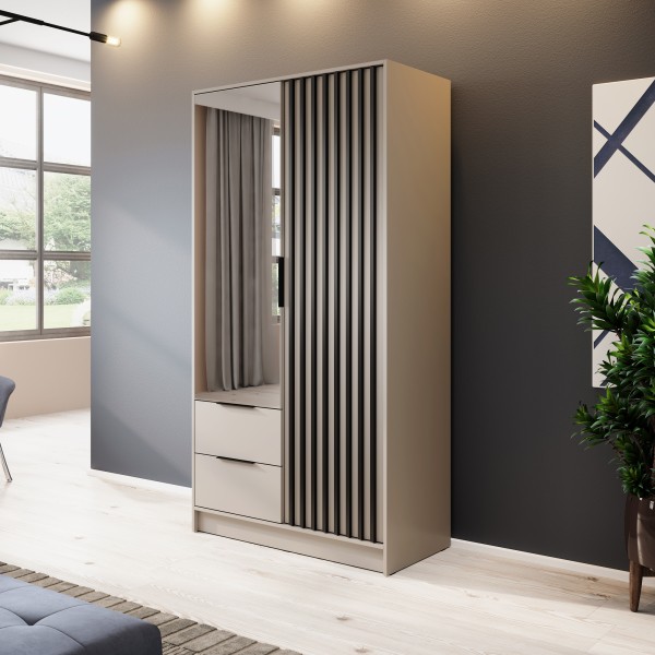 Шафа дводверна з дзеркалом і шухлядами Nelly 2D