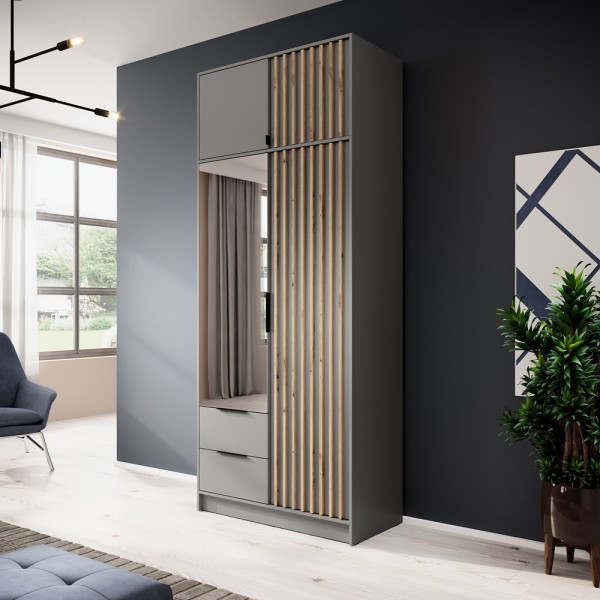 Шафа дводверна з дзеркалом і шухлядами Nelly 2D