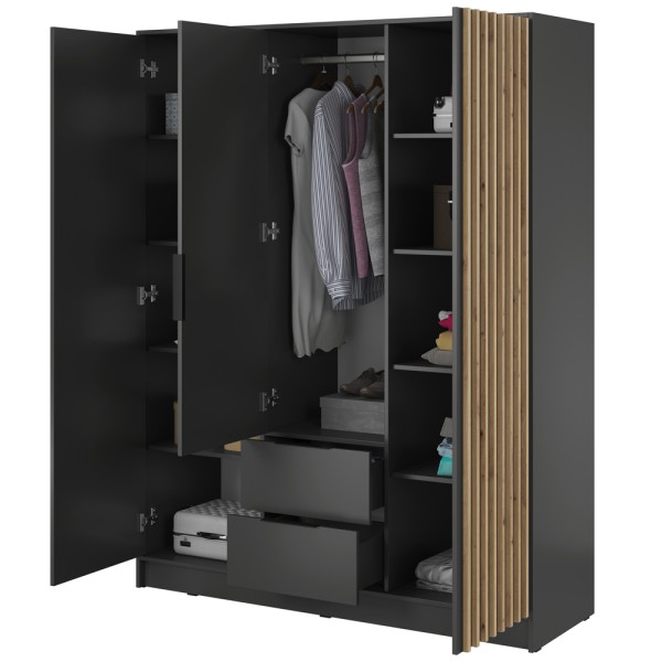 Шафа тридверна з дзеркалом і шухлядами Nelly 3D