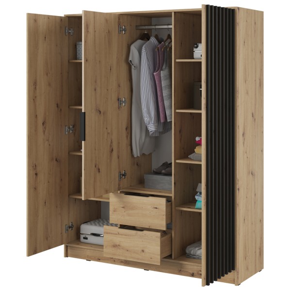 Шафа тридверна з дзеркалом і шухлядами Nelly 3D