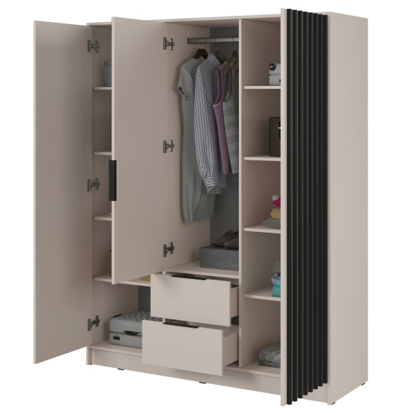 Шафа тридверна з дзеркалом і шухлядами Nelly 3D