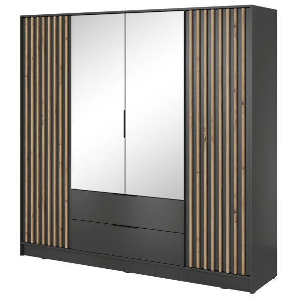 Шафа чотиридверна з дзеркалом і шухлядами Nelly 4D для вашої спальні