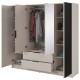 Шафа чотиридверна з дзеркалом і шухлядами Nelly 4D для вашої спальні