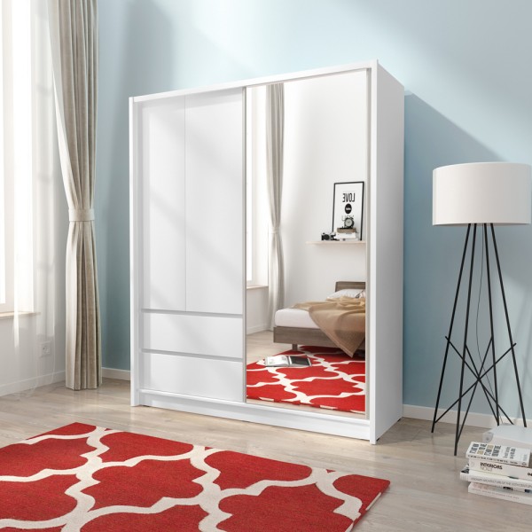 Шафа-купе з дзеркалом та шухлядами Sara 150 – стиль та функціональність для вашої оселі