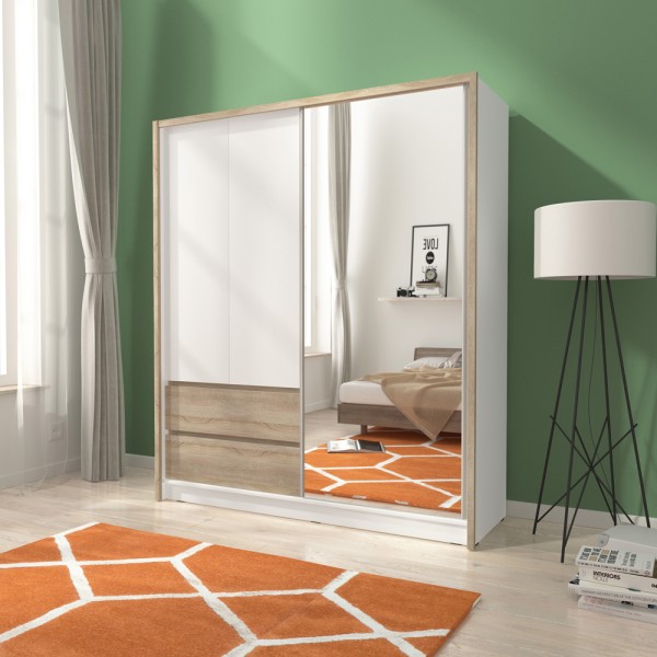 Шафа-купе Sara 180 з дзеркалом та шухлядами