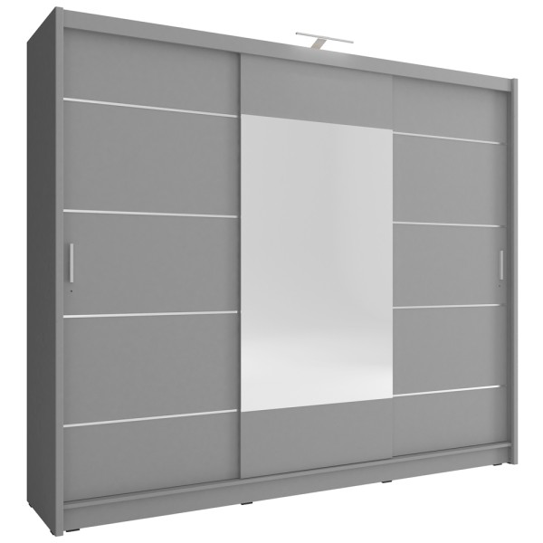 Шафа-купе Wiki 250 alu з дзеркалом і алюмінієвими вставками