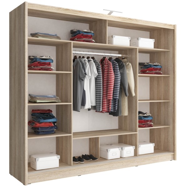 Шафа-купе Wiki 250 alu з дзеркалом і алюмінієвими вставками