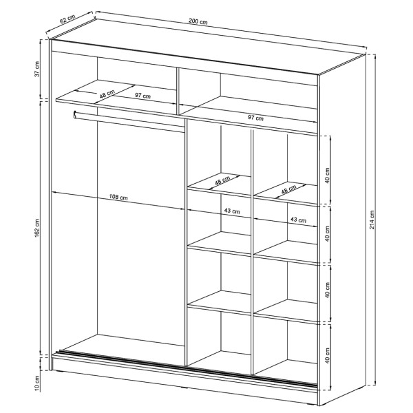 Шафа-купе з дзеркалом Wiki II 200