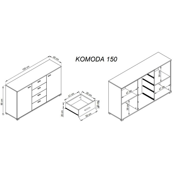 Комод EU150 — сучасний мінімалізм для вашої оселі