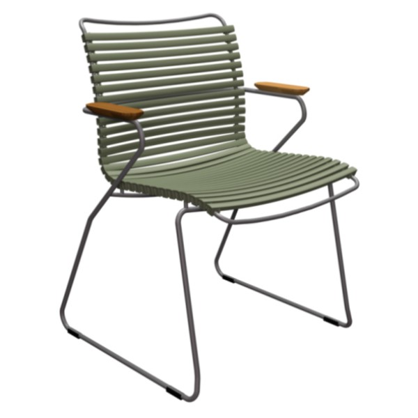 Стілець Click з дерев'яними підлокітниками — сучасний стиль та комфорт