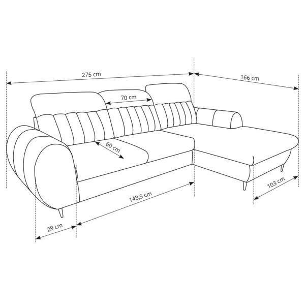 Диван кутовий розкладний Bianco лівий - зручність та стиль для вашої вітальні