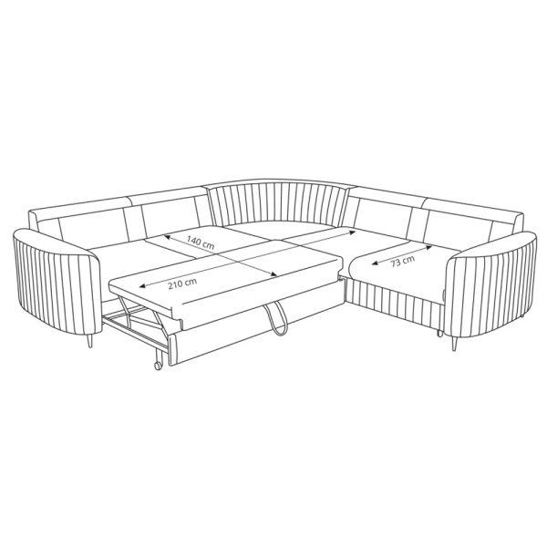 Диван кутовий розкладний Laren з функцією сну з шухлядою лівий