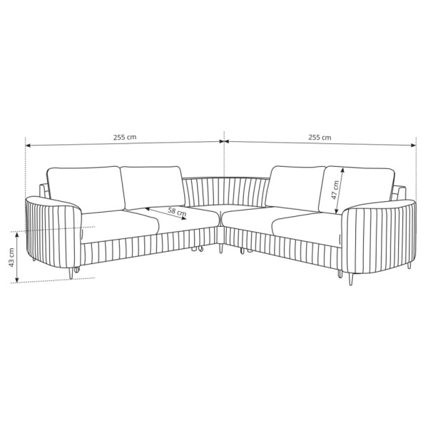 Кутовий розкладний диван Laren з функцією сну і шухлядою
