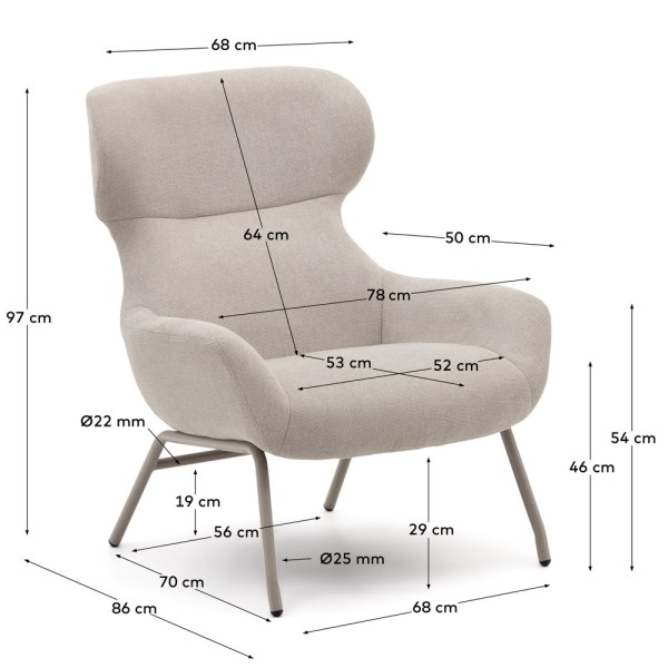 Крісло Belina — стильне м’яке крісло з Іспанії