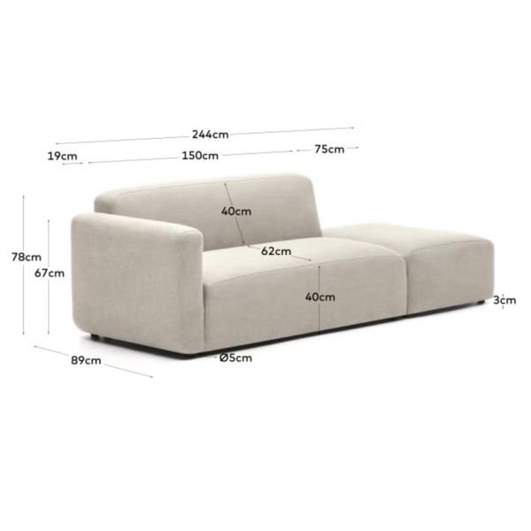 Модульний 2-місний диван Neom 244 см