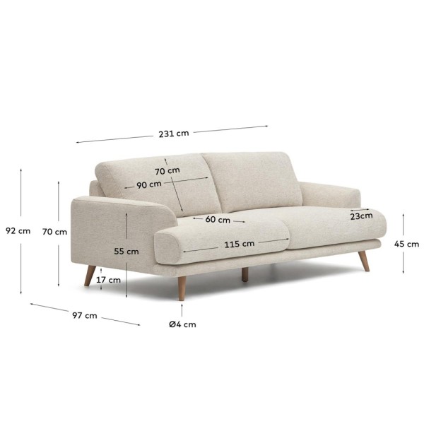 Диван прямий Karin 3-місний для вашої вітальні