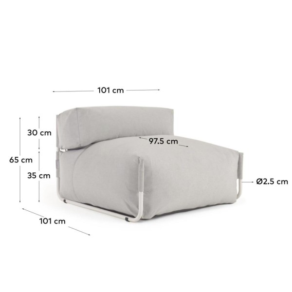 Пуф зі спинкою Square – для вулиці та саду