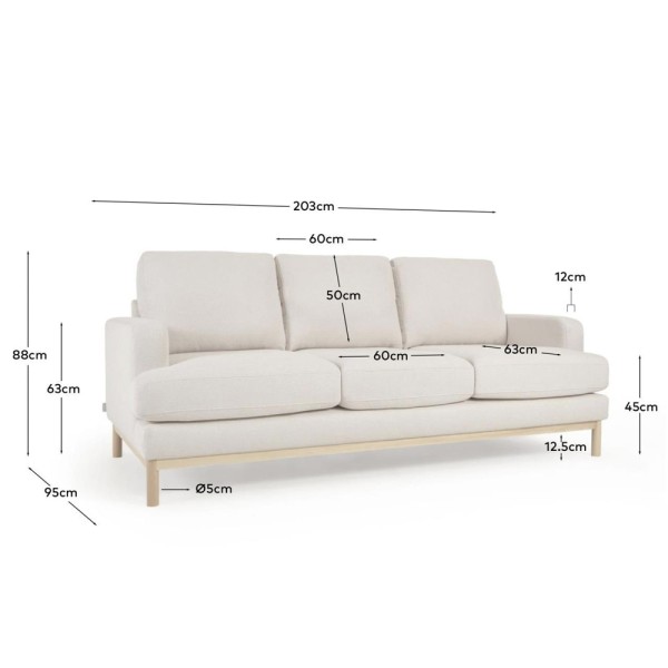 Диван Mihaela 3-місний прямий