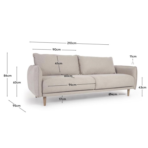 Диван прямий Carlota 3-місний 213 см