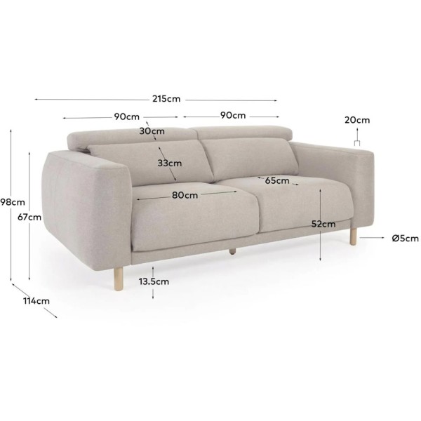Диван-реклайнер Singa 3-місний 215 см – комфорт та стиль для вашої вітальні
