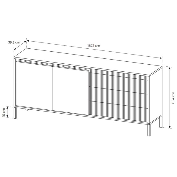 Комод Senso 2D3S/187 - стильне рішення для вашої оселі