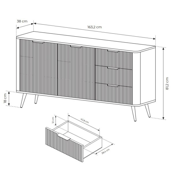 Комод Lante 2D3S/163 — елегантний комод для вашого інтер'єру