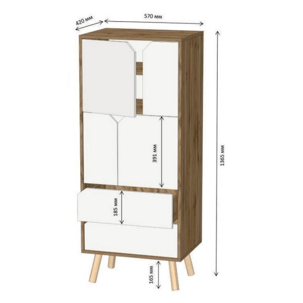 Пенал Лоран - для сучасного інтер'єру вашої вітальні чи спальні