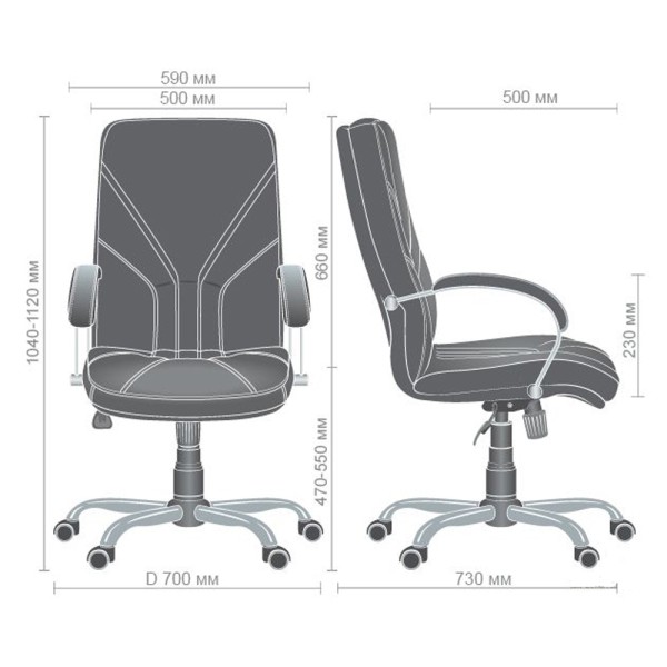 Крісло Менеджер Чорний графіт Tilt