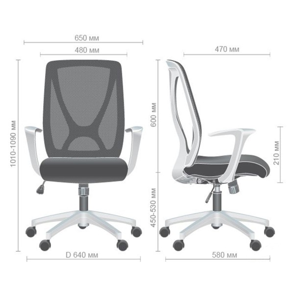 Крісло Nickel White для офісу та дому