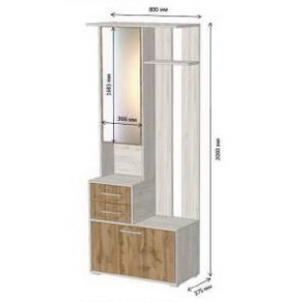 Секція з гачками Тіволі для передпокою