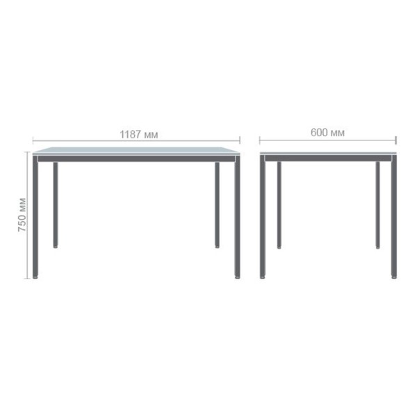 Стіл Турин розбірний чорний графіт для офісу