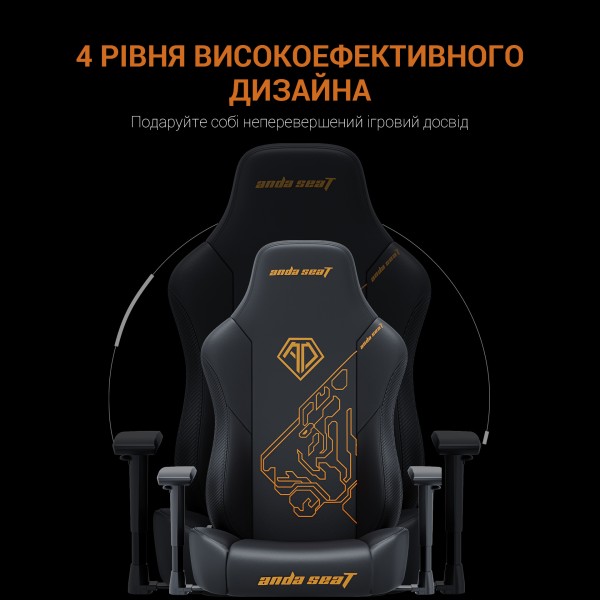 Геймерське крісло Anda Seat Phantom Tiger edition Black PVC Size L