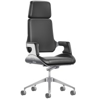 Крісло керівника Silver 362S Leather Black